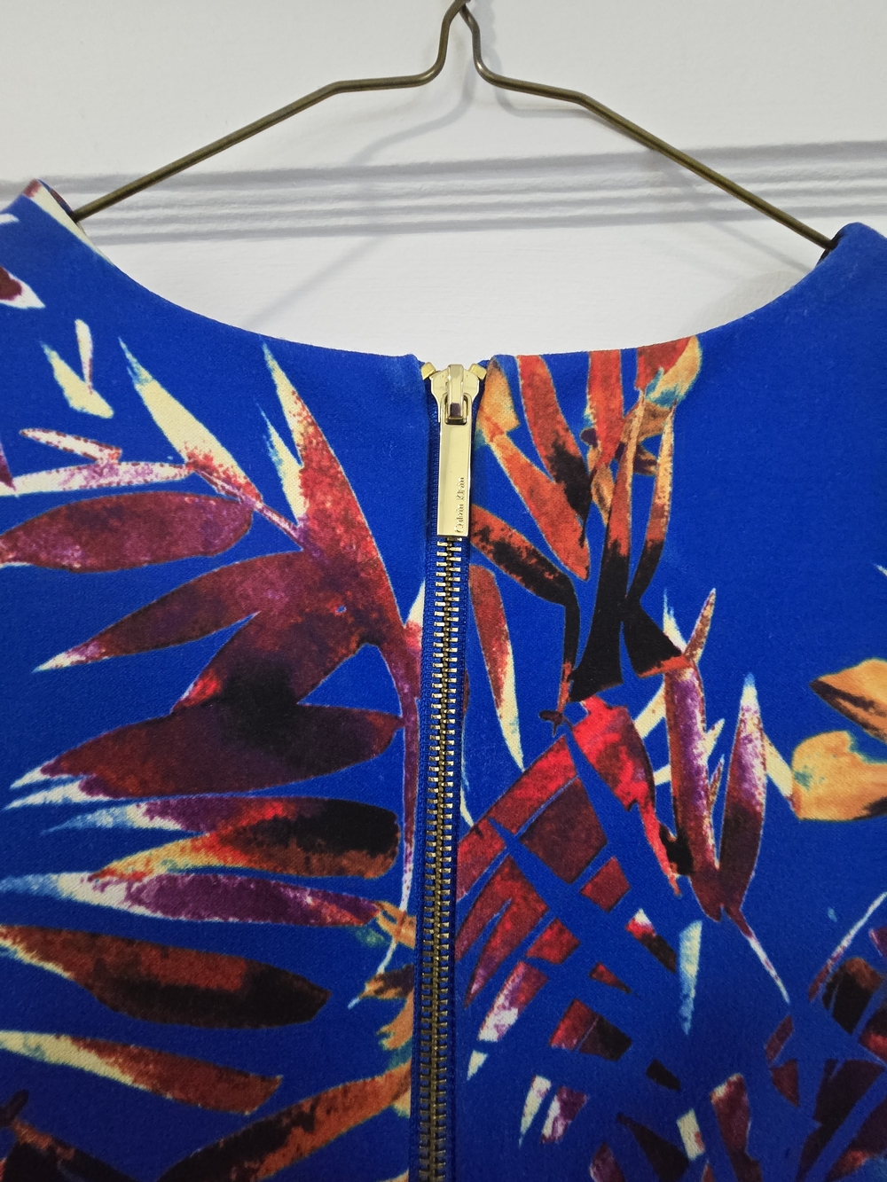 Calvin Klein Cobalt Blue Tropical Print Dress - Picture 4 of 6